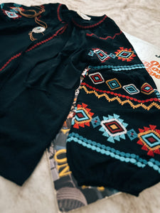 Savannah Jane Black Aztec Blouse