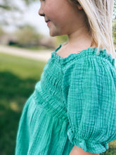 Load image into Gallery viewer, Oddi GIRLS Washed Green Woven Dress
