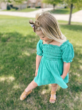 Load image into Gallery viewer, Oddi GIRLS Washed Green Woven Dress
