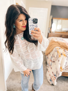 143 Story Bright White Crochet Top