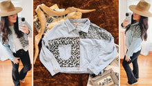 Load image into Gallery viewer, Andree by Unit Leopard Denim Jacket
