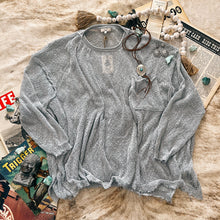 Load image into Gallery viewer, Easel Light Grey Loose Knit Top
