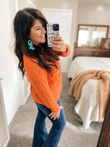 And The Why Coral Fringe Knit