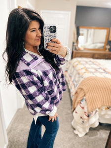 Davi & Dani Royal Purple Plaid Pullover