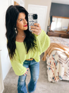 Davi & Dani Neon Lime Sweater