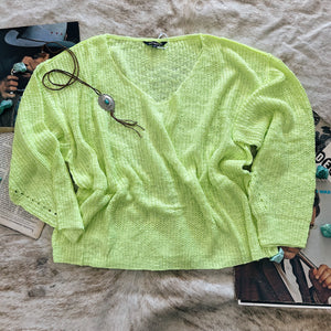 Davi & Dani Neon Lime Sweater