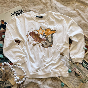 Blue B White Yee Haw Sweatshirt