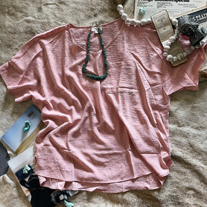 Oddi Baby Pink Pocket Blouse