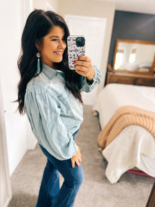 Davi & Dani Light Chambray Button Down