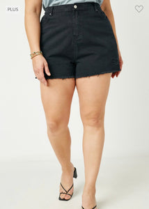 Hayden Plus Black Denim Shorts