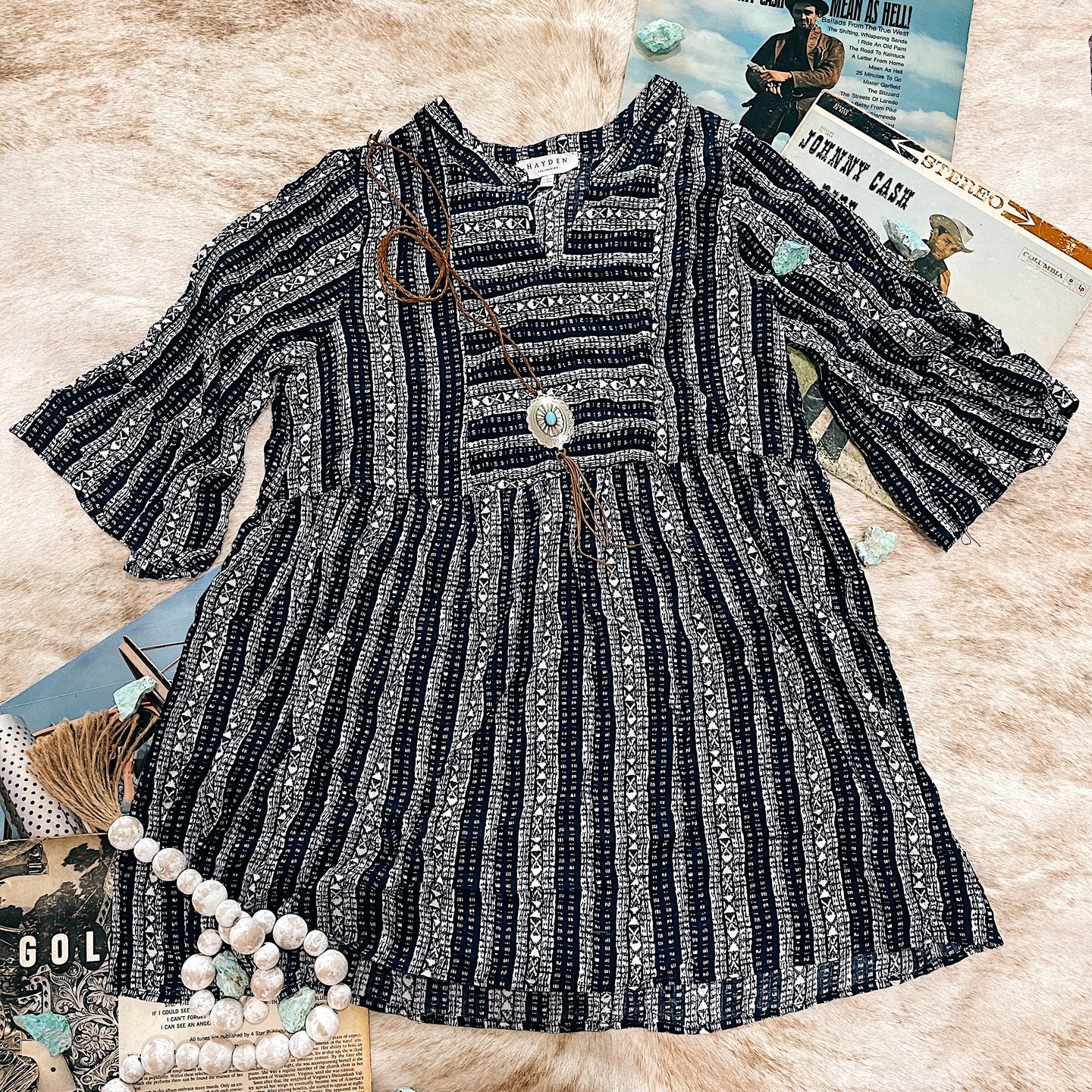 Hayden LA Navy Tribal Tunic