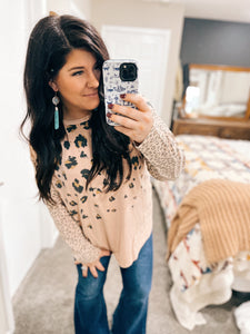 Easel Blush Leopard Long Sleeve